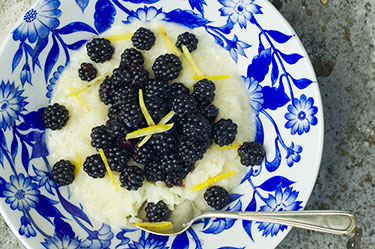 Lemon-blackberry risotto