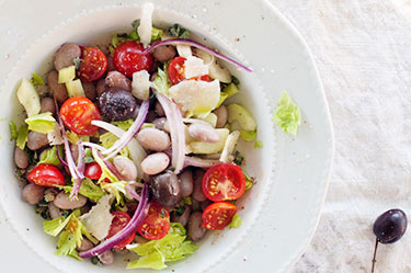 Fresh shell bean salad